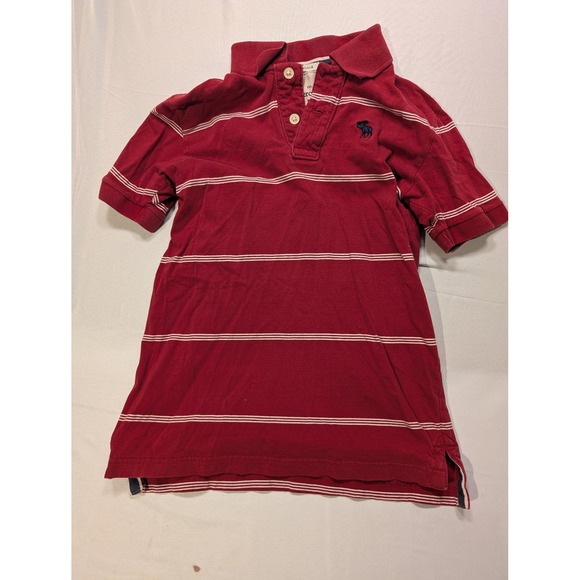 abercrombie kids Other - Abercrombie Boys Large Red Striped Muscle Fit Polo Shirt Short Sleeve Cotton